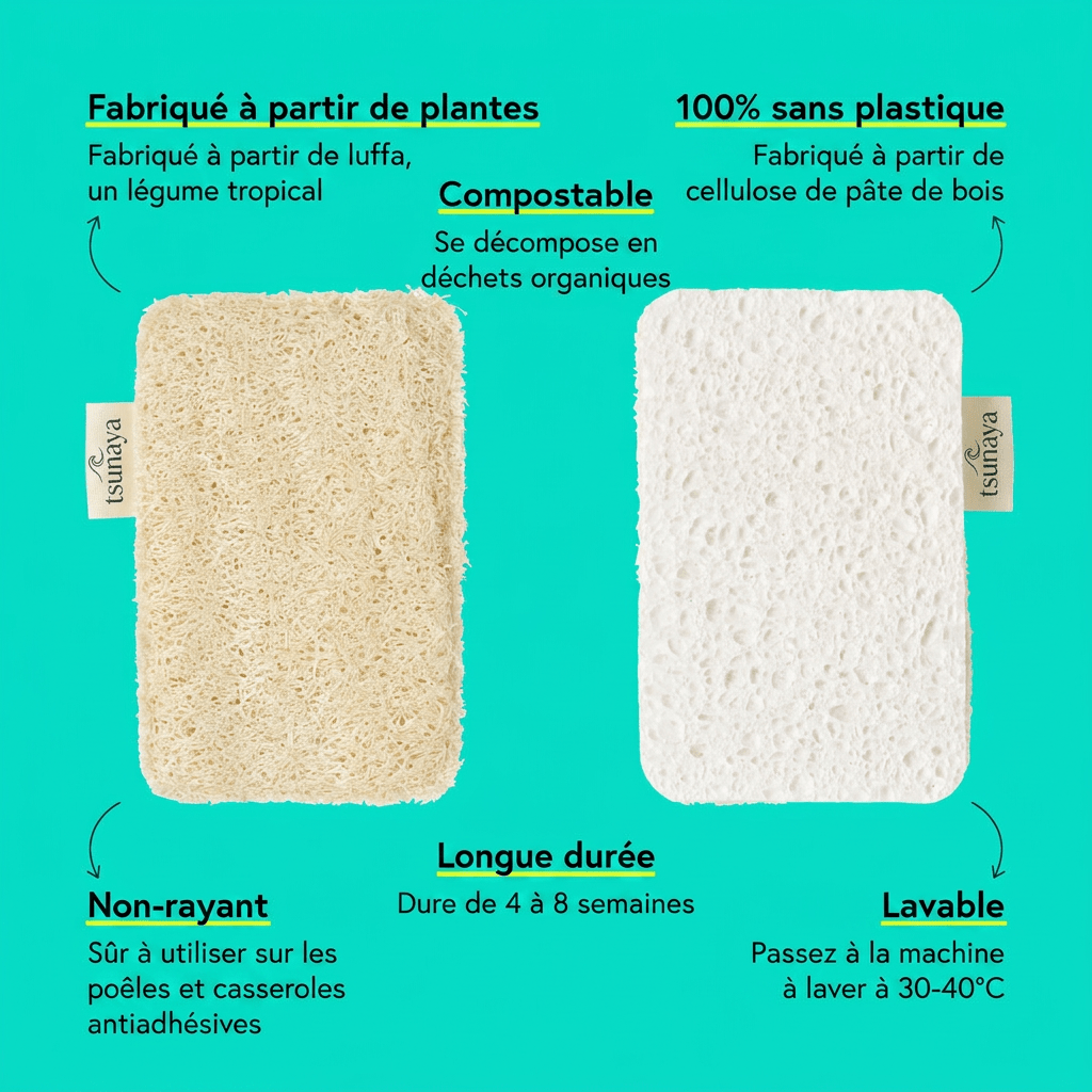 Éponges sans plastique - Tsunaya