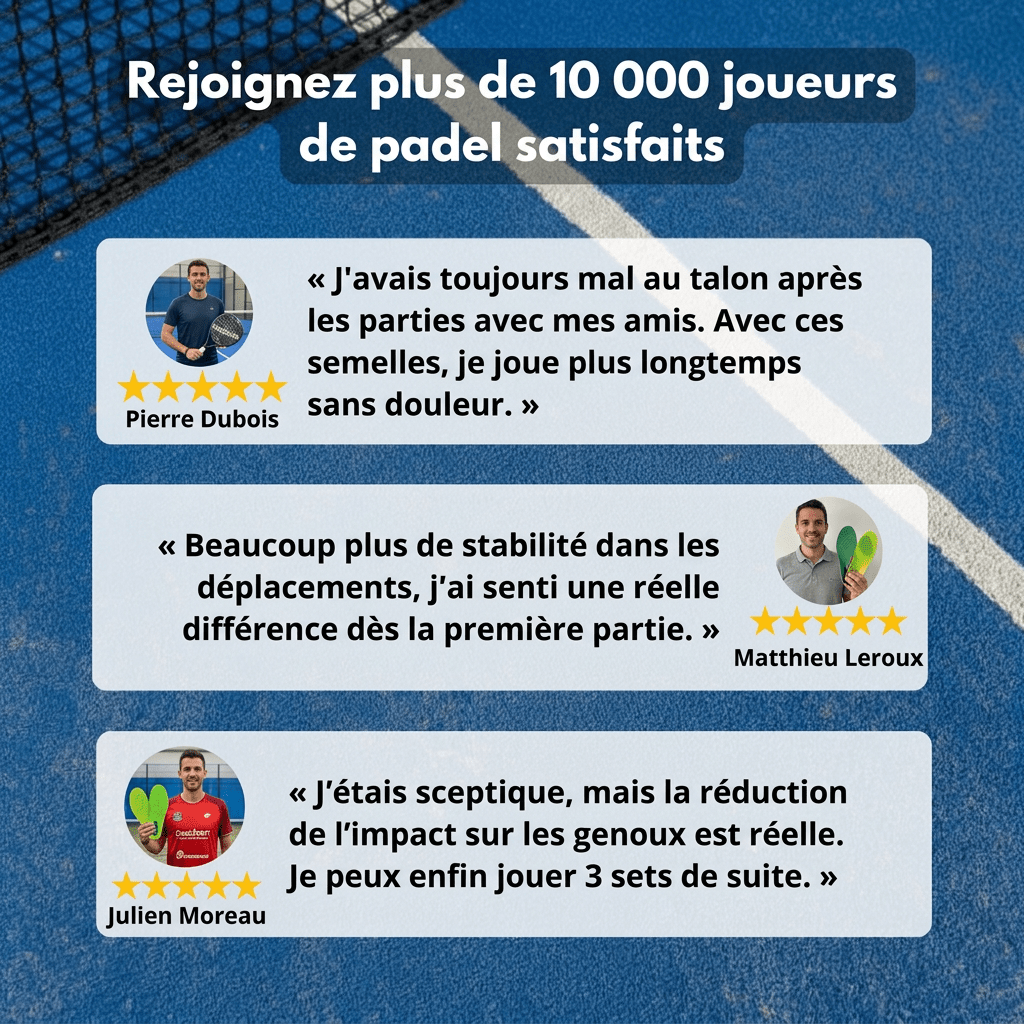 Semelles Padel – Jouez plus longtemps, sans douleur - Tsunaya