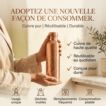 Tsunaya™ | Bouteille en cuivre pur conçue pour durer - Tsunaya