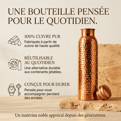Tsunaya™ | Bouteille en cuivre pur conçue pour durer - Tsunaya