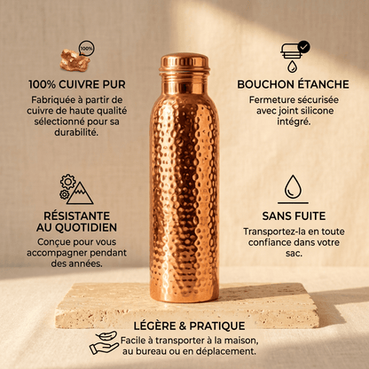 Tsunaya™ | Bouteille en cuivre pur conçue pour durer - Tsunaya