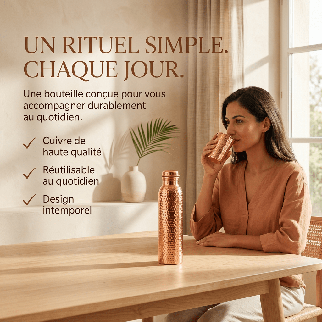 Tsunaya™ | Bouteille en cuivre pur conçue pour durer - Tsunaya