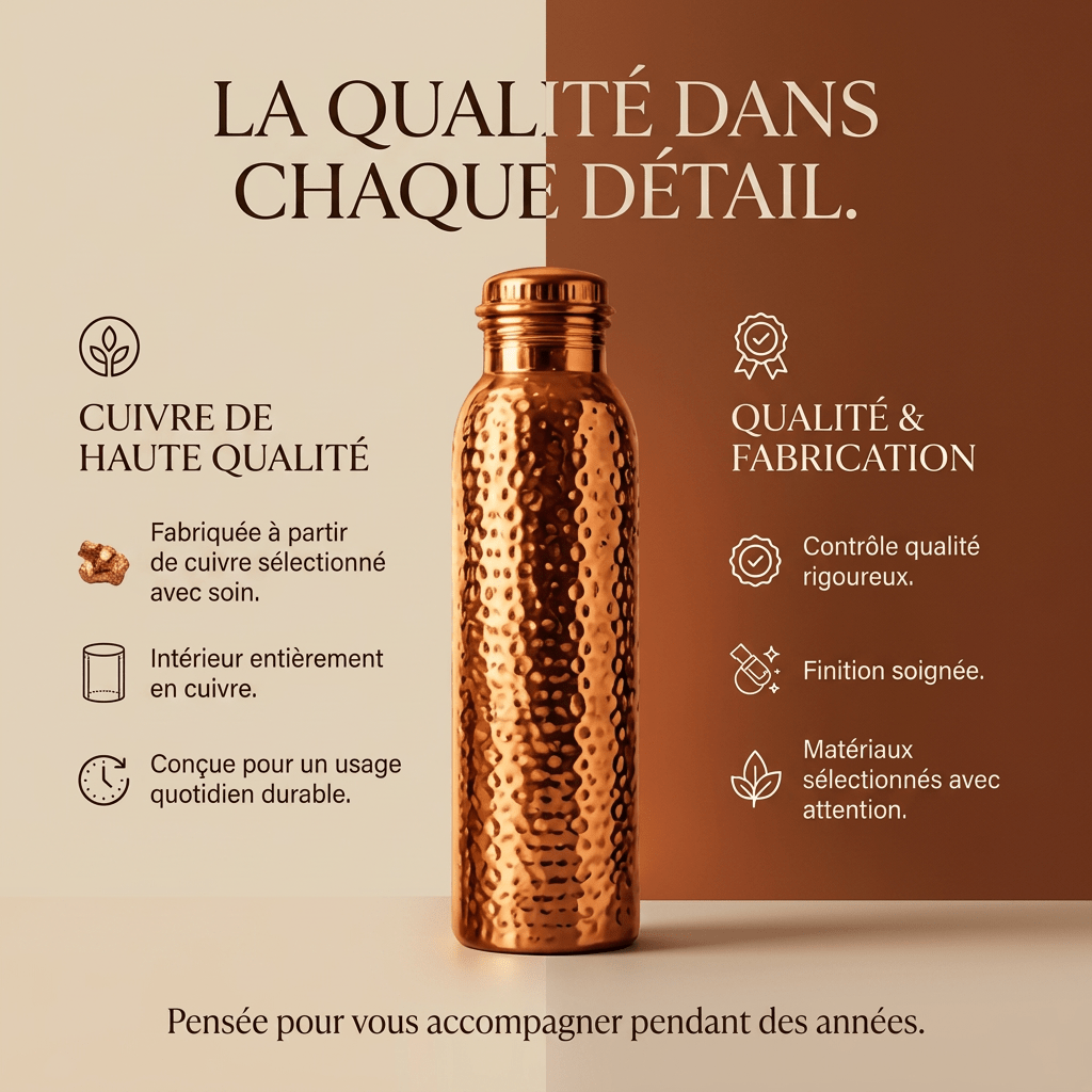 Tsunaya™ | Bouteille en cuivre pur conçue pour durer - Tsunaya