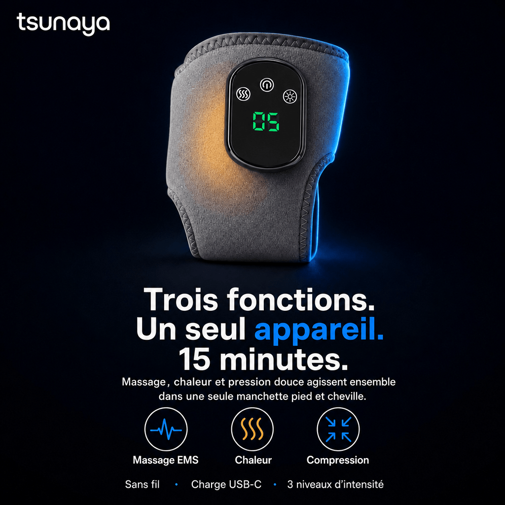 Tsunaya™ – Masseur de Pieds Chauffant 3-en-1 - Tsunaya