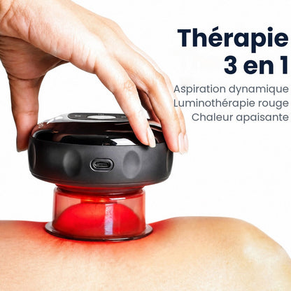 Ventouse massante électrique 4-en-1 — aspiration, chaleur & lumière rouge - Tsunaya