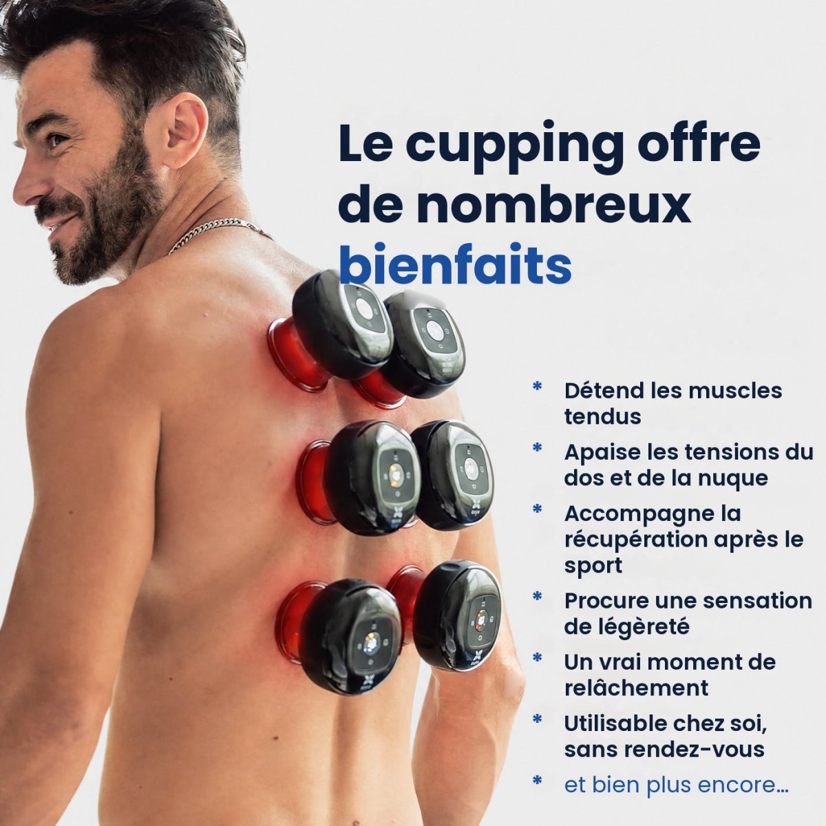 Ventouse massante électrique 4-en-1 — aspiration, chaleur & lumière rouge - Tsunaya
